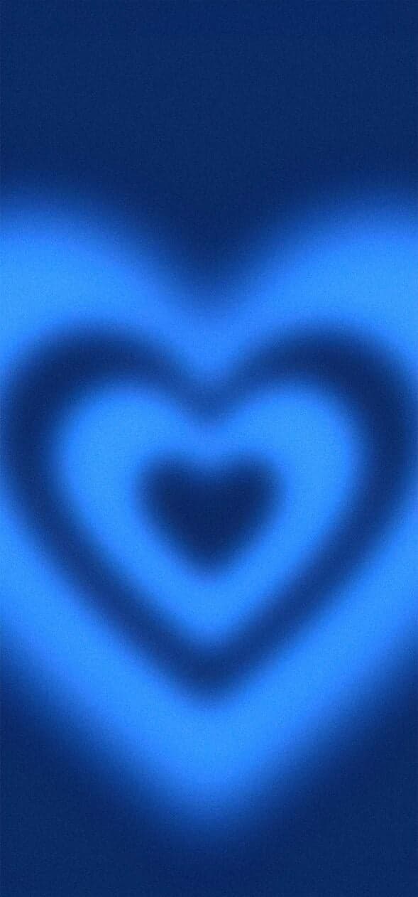Blue Blurred Heart iPhone Wallpapers
